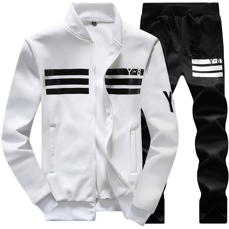 Cross-border Spring and Autumn new men's sports suit casual long-sleeved baseball uniform youth jacket student sweater suit fashion
