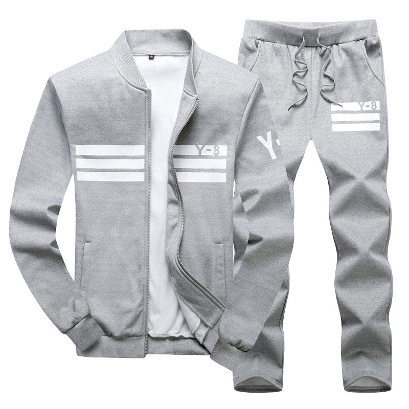 Cross-border Spring and Autumn new men's sports suit casual long-sleeved baseball uniform youth jacket student sweater suit fashion