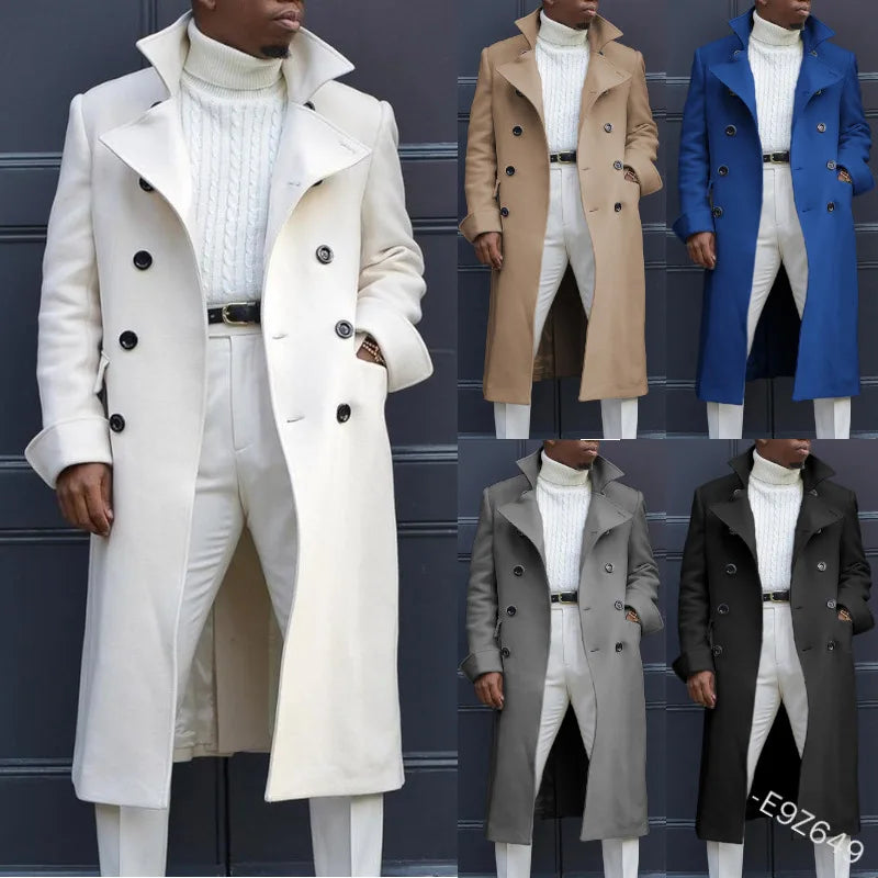 Autumn Winter New Men's Fashion Coat Baggy Coat Mid-Length Trench Coat Casual Daily Comfortable
