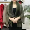 Shawl Cloak Cloak Coat Loose Autumn and Winter Korean Version New Wool Collar Knitted Cardigan
