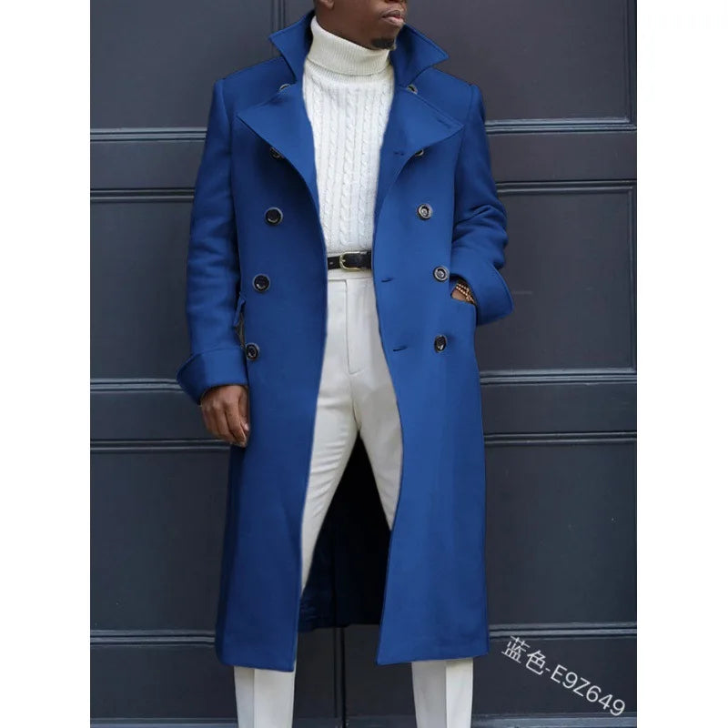 Autumn Winter New Men's Fashion Coat Baggy Coat Mid-Length Trench Coat Casual Daily Comfortable