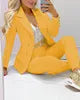 2024 Women's Casual Elegant Small Suit New Solid Color Two-Piece Set for Spring and Autumn Skinny Fit with Button Decoration