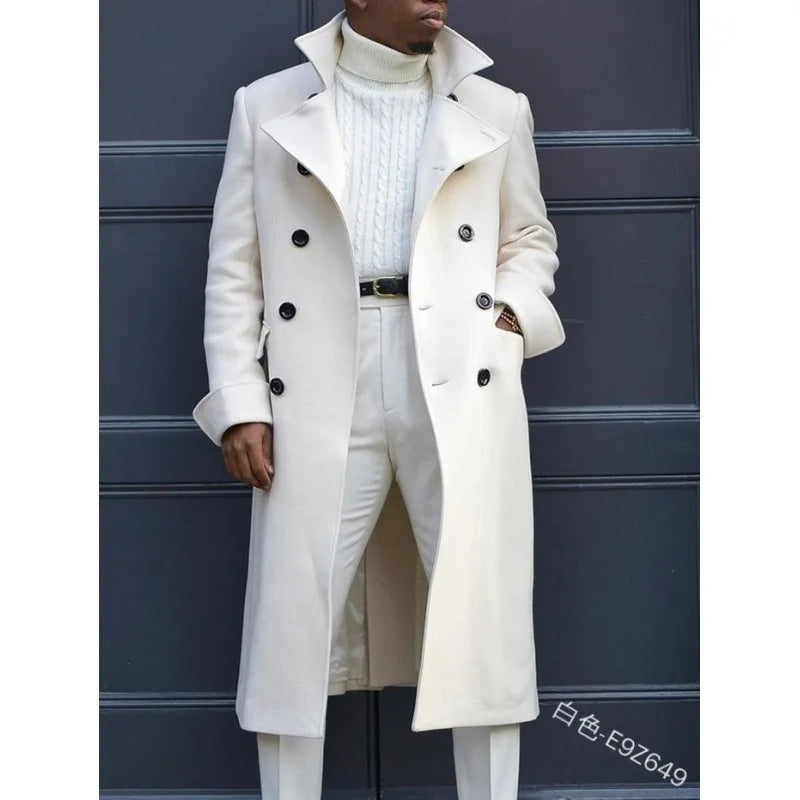 Autumn Winter New Men's Fashion Coat Baggy Coat Mid-Length Trench Coat Casual Daily Comfortable