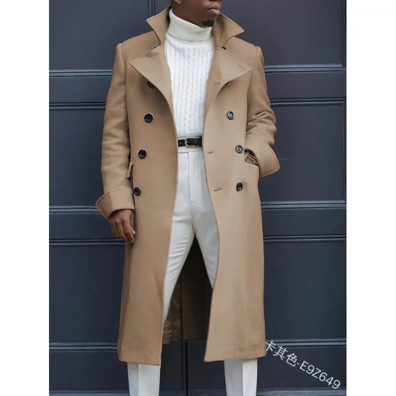 Autumn Winter New Men's Fashion Coat Baggy Coat Mid-Length Trench Coat Casual Daily Comfortable