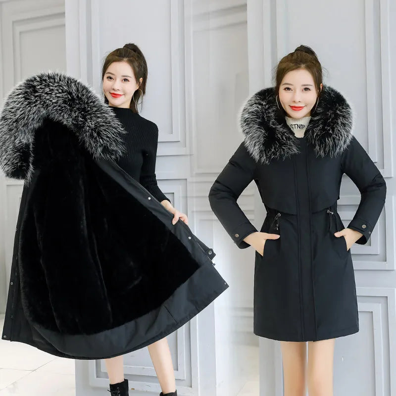 Autumn Winter Oversized Splicing Jacket Varsity Women Casual Fur Collar Hooded Y2k Fashion Baseball Bomber Coat