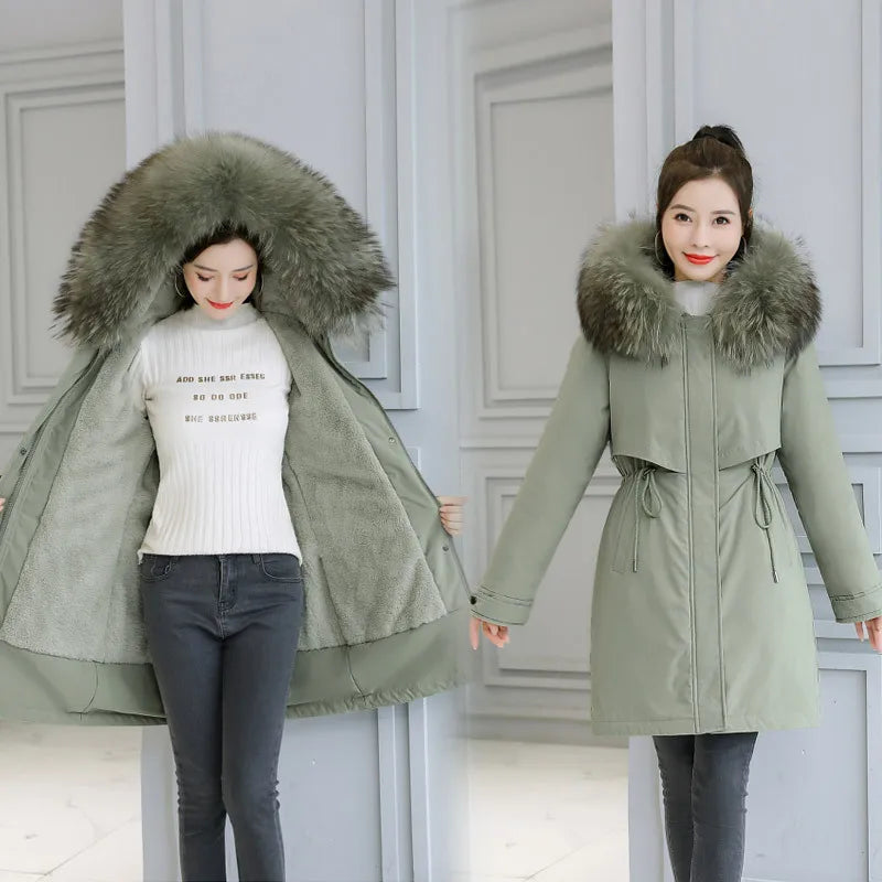 Autumn Winter Oversized Splicing Jacket Varsity Women Casual Fur Collar Hooded Y2k Fashion Baseball Bomber Coat