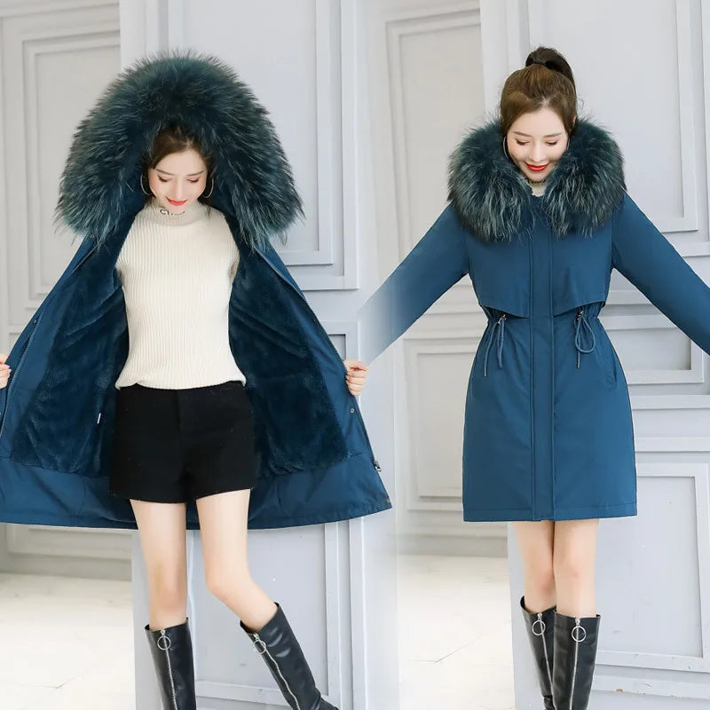 Autumn Winter Oversized Splicing Jacket Varsity Women Casual Fur Collar Hooded Y2k Fashion Baseball Bomber Coat