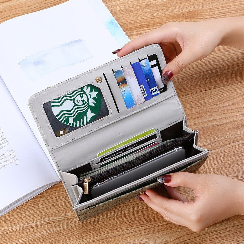 Long Wallet for Women 2024 New Fashion Simple Foldableing Multi-Functional Hand Wallet Card Holder Two-In-One Wallet