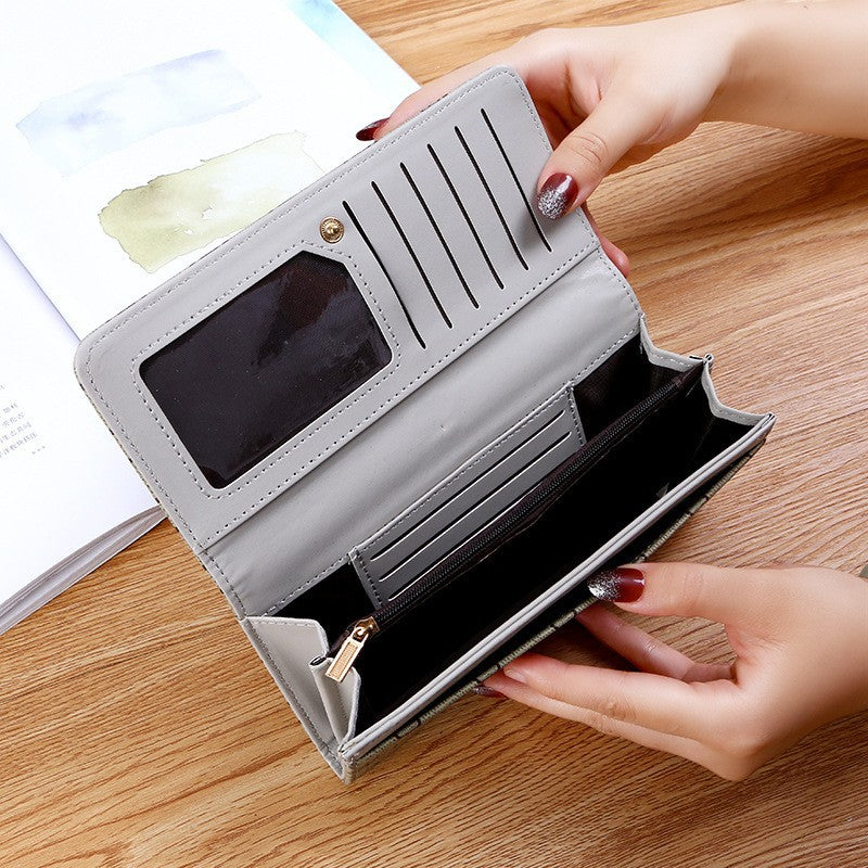 Long Wallet for Women 2024 New Fashion Simple Foldableing Multi-Functional Hand Wallet Card Holder Two-In-One Wallet