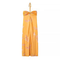 Aliexpress Saw Independent Site Women's Clothing Hip-Hugging Long Dress with Printed Design, Tie-Up Halter Neck, and Strapless Dress