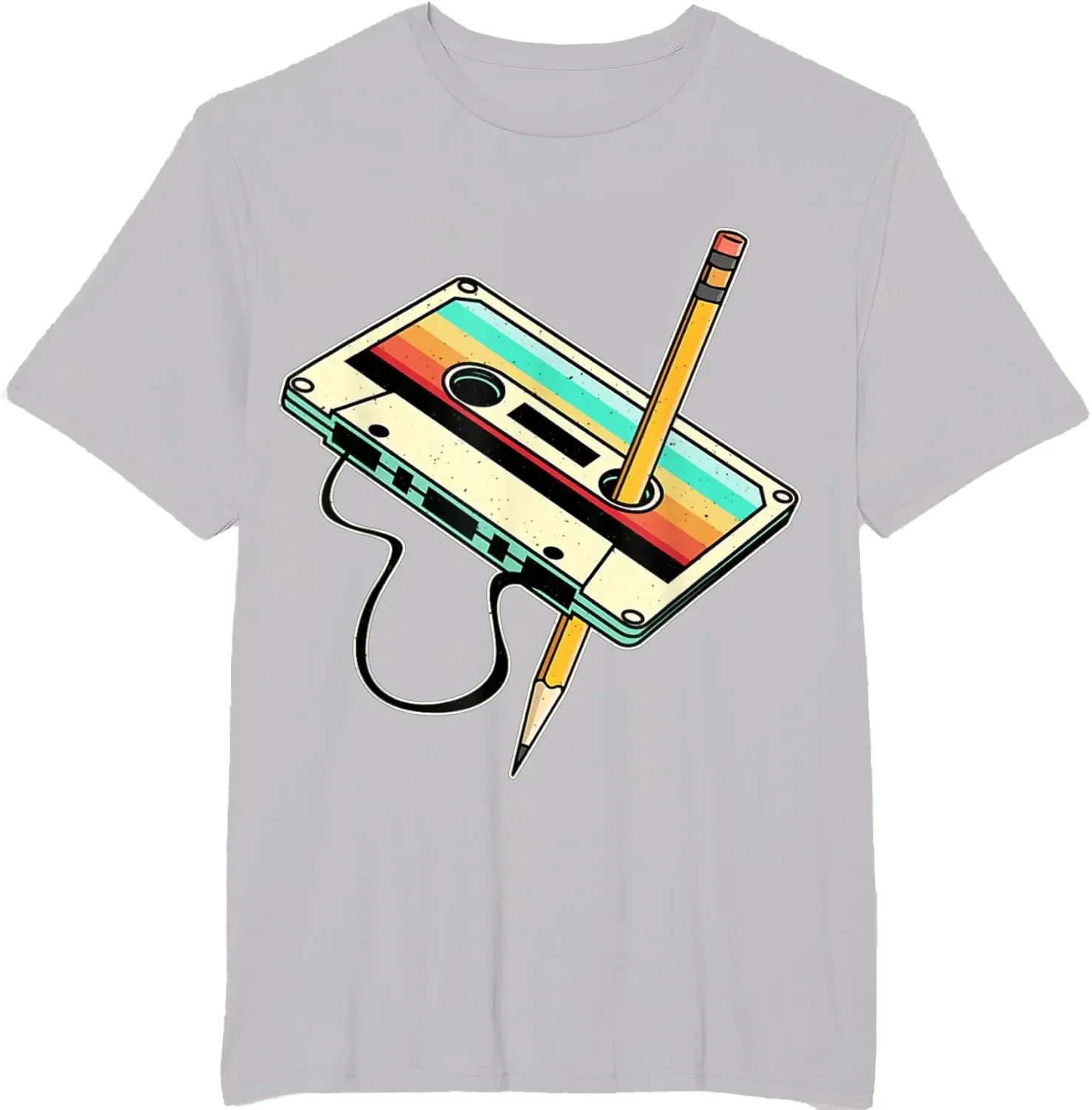 80s Cassette Pencil 80s Retro Throwback Music T-shirt Women's Clothing Retro Tshirt Camisetas