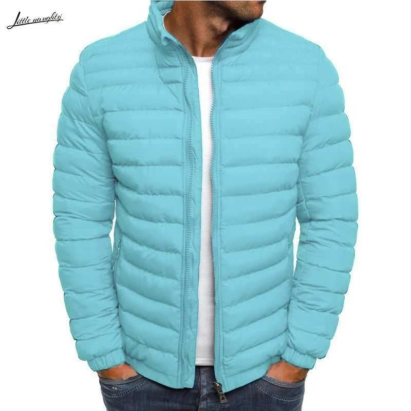 New Autumn Winter Men's Parkas Solid Hooded Cotton Coat Jacket Casual Warm Clothes Mens Overcoat Streetwear Puffer Jacket Male