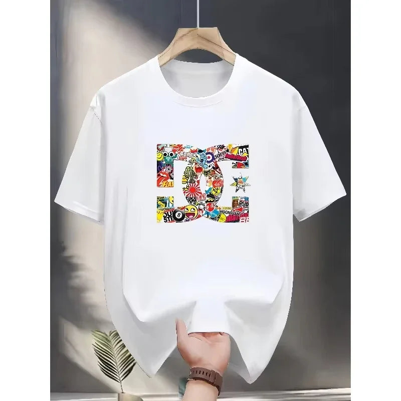 Summer men's and women's sporty casual style T-shirts, cool and breathable T-shirts, large-sized T-shirts for Europe and America