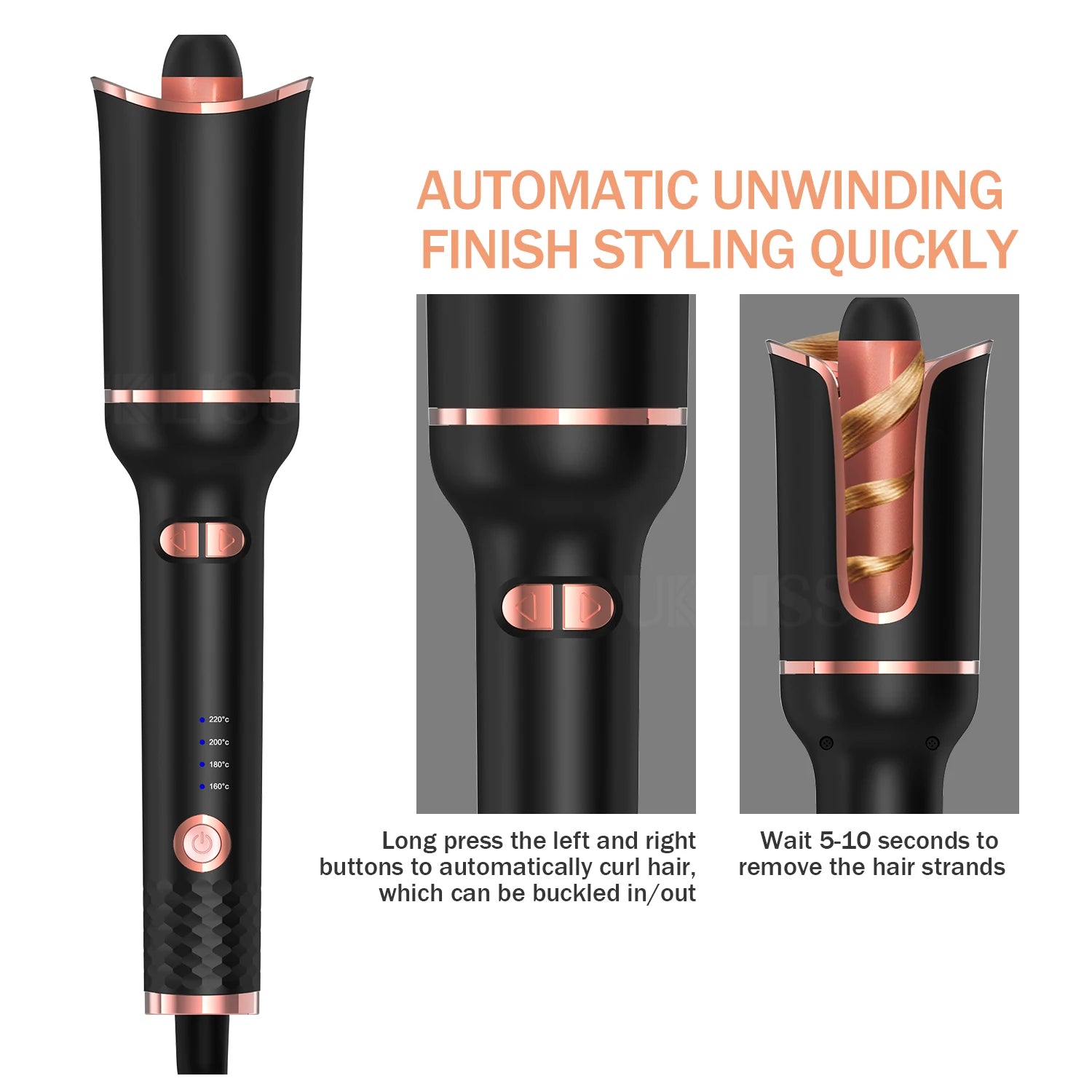 Automatic Hair Curler Professional Classic Rose Hair Curler Auto Design Rotating Hair Curling Iron Automatic Hair Curler
