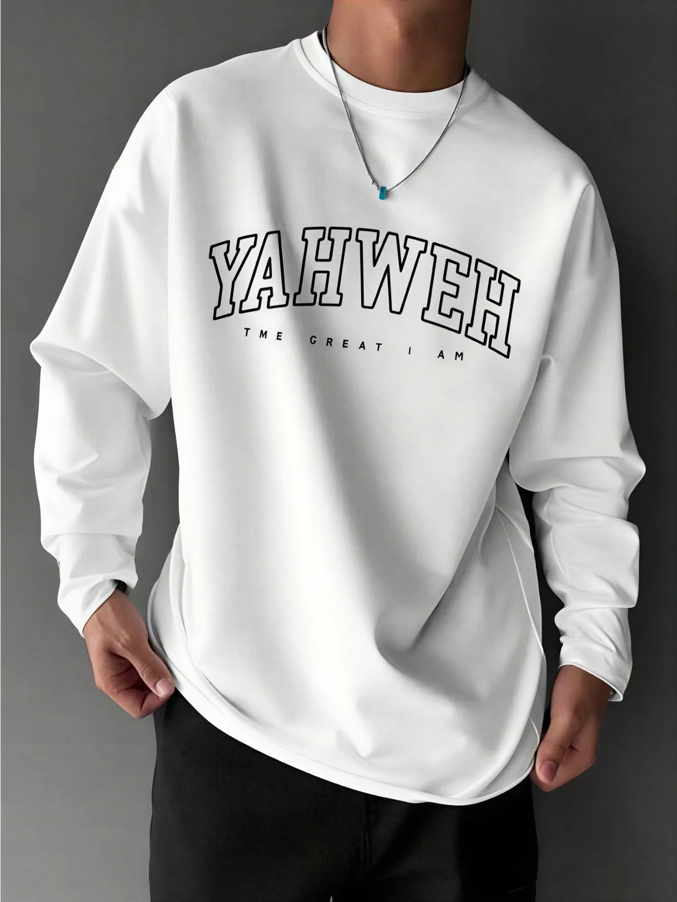 Men's American-Style Letter Print Round-Neck Long-Sleeve T-Shirt: Comfortable, Casual, Versatile, and Trendy Top