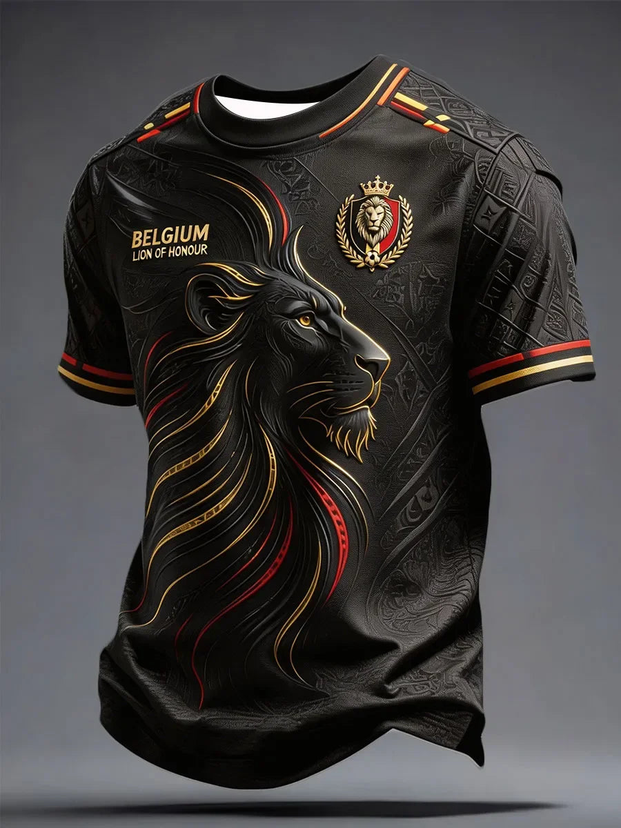2026 Belgian Fans Football Training T-Shirt - 3D Print - Fashionable, Comfortable and Breathable - Family Clothing