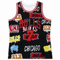 33 New York Knicks Graffiti Basketball Jersey Splash Art Print Breathable Mesh Sleeveless Fan Sport Tank Uniform Kids and Family