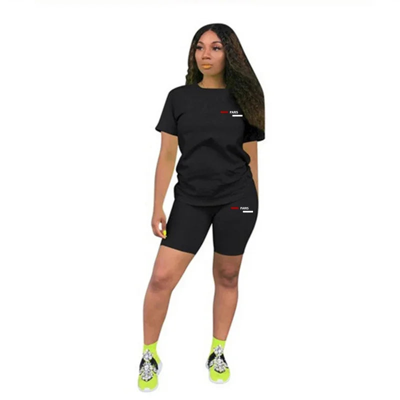 Casual Woman Clothing Summer Two Piece Set for Women T-Shirts O-Neck Shorts Daily Short Sleeve Tracksuit Hot Sales Matching Sets