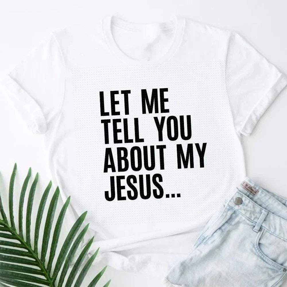 2026 Jesus Is King Letter Print Women T-shirt Christian Faith Hope Love Harajuku T Shirts Religion O-neck Tops Tees Streetwears