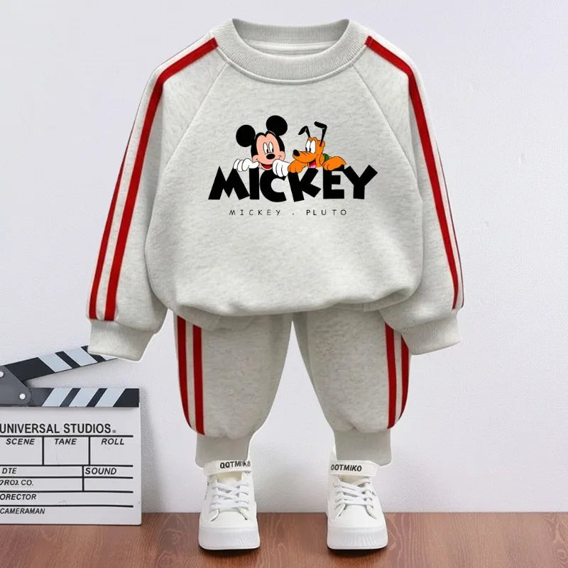 2026 Spring Children Side Stripe Trousers Sets Kids Casual Tracksuit Boys O Neck Hoodies and Long Pant Two Piece New Style