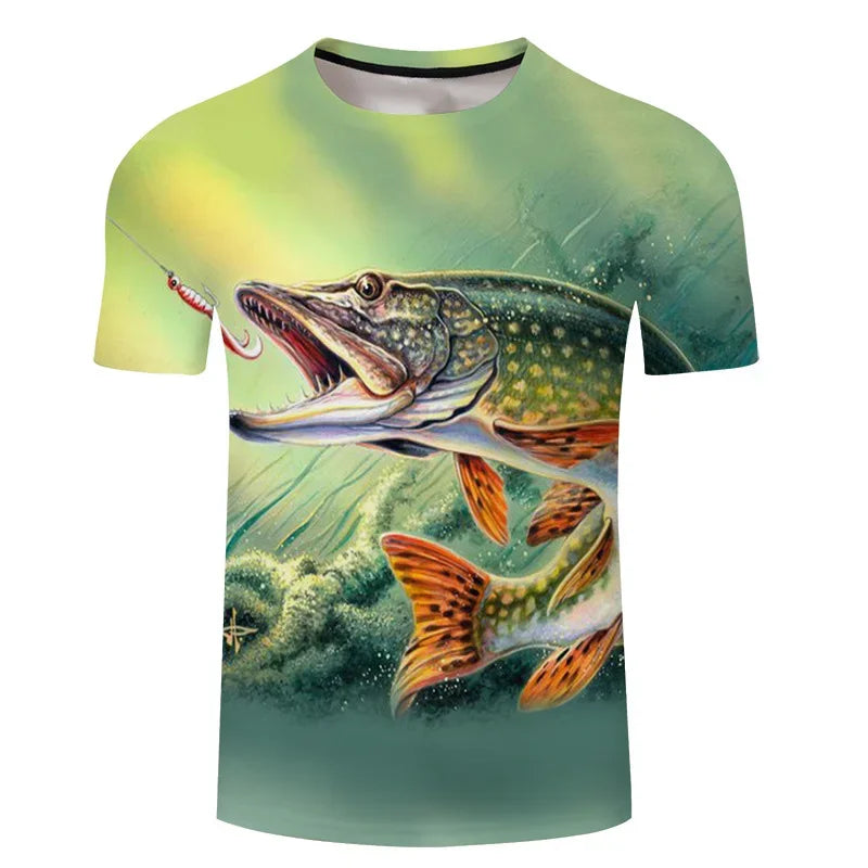 Fishing Is Calling You Crewneck Printed T Shirts Graphic Hipster Work Out Summer Streetwear Top Tee Men Women Clothing