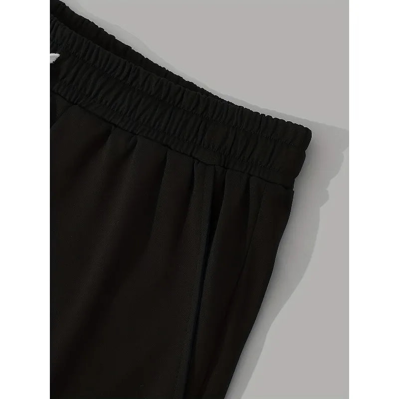 Men'S Breathable Casual Shorts with A Cross Print, Featuring An Elastic Waistband with Drawstring