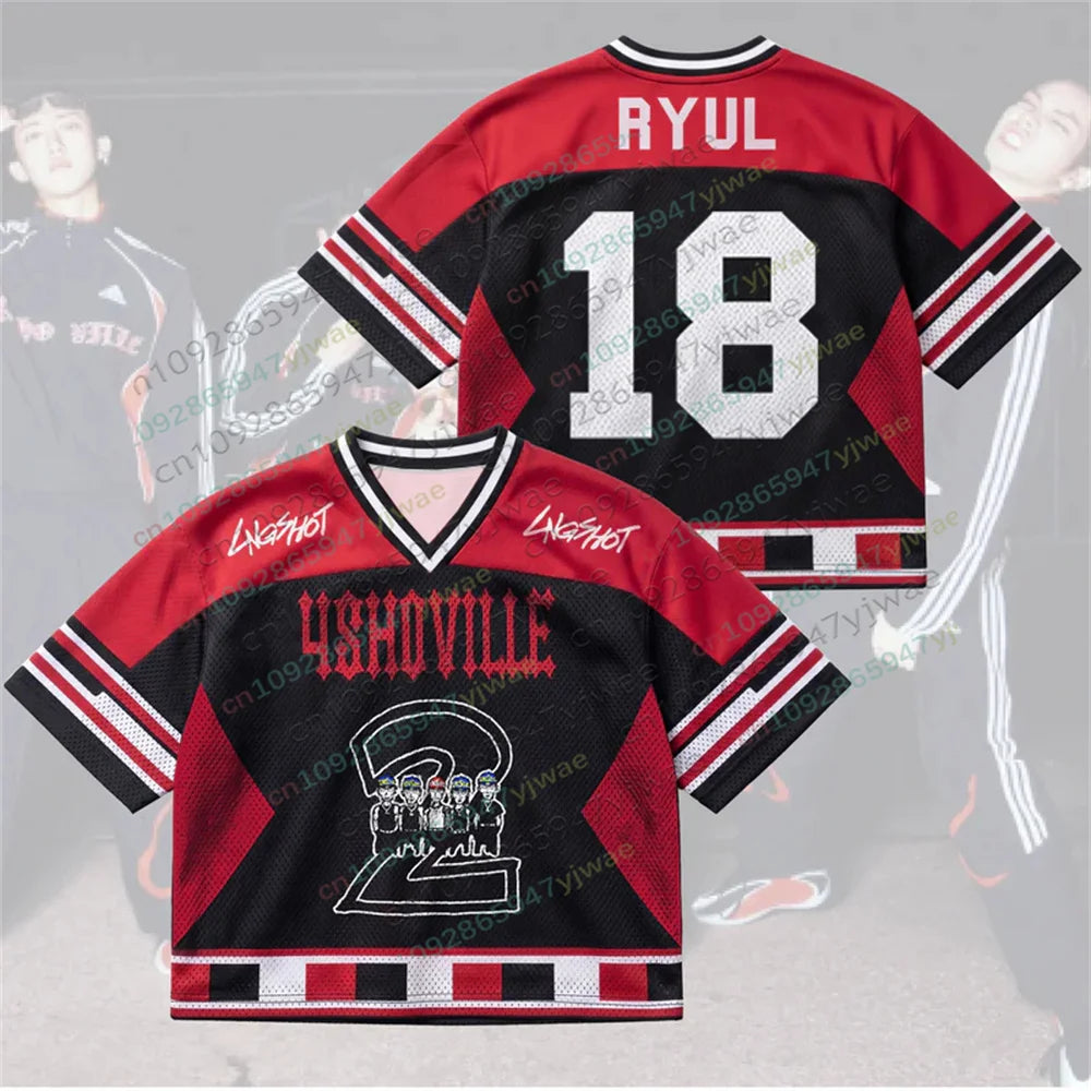 2026 LNGSHOT 4shoville Album Mesh Jersey Gift For Fans V-Neck Fashion Streetwear Y2k Top Vacation Tee Men Women Beach T-Shirts