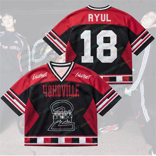 2026 LNGSHOT 4shoville Album Mesh Jersey Gift For Fans V-Neck Fashion Streetwear Y2k Top Vacation Tee Men Women Beach T-Shirts
