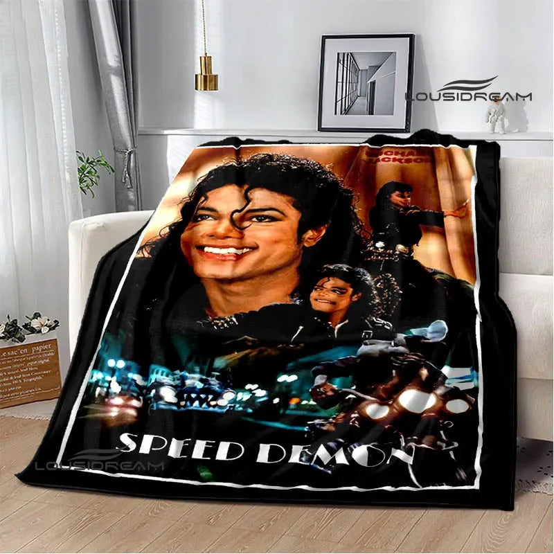 Michael Jackson retro Print blankets Picnic blanket Flannel blanket Soft Cozy Blanket Travel Blankets bed linings Birthday Gift