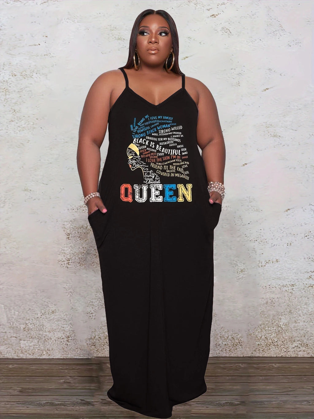 Plus Size Women Solid Dress  V-Neck Backless With Pockets Summer Short Dress