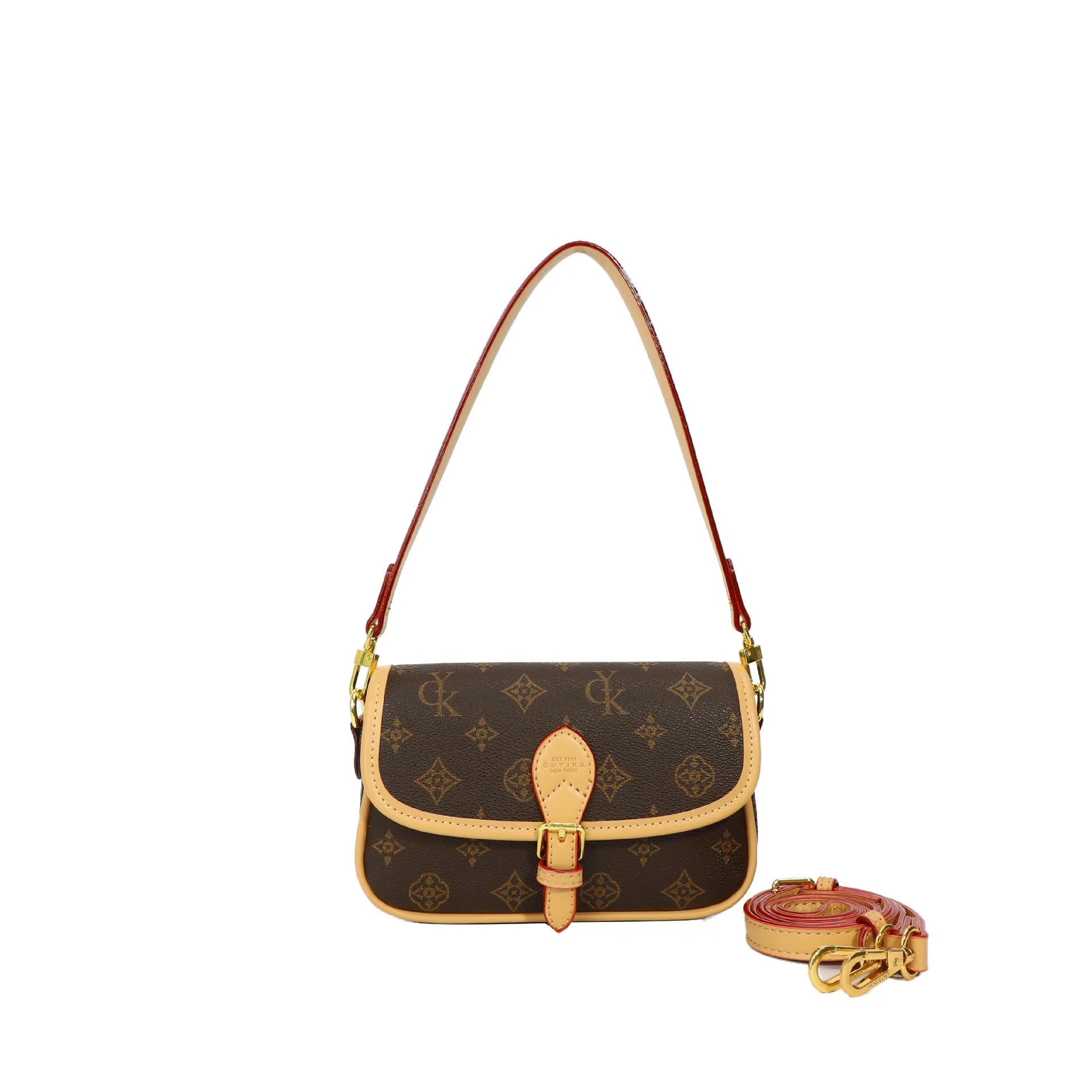 Trendy Floral Print Small Square Bag for Women Lightweight Luxury Versatile Single Shoulder Crossbody Bag Casual Saddle Bag