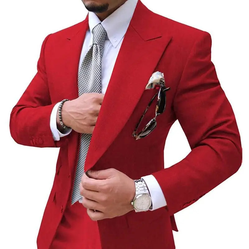 Men's Suits Mens Suit 2 Pieces Causal Slim Fit Prom Noble Champagne Grey Blazer Formal Business For Wedding Groom Tuxedos