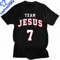 Team Jesus 7 Number T-shirt Funny Jesus Graphic T-shirts Women Men Clothing Tees Tops Camisas Casual Short  Clothes