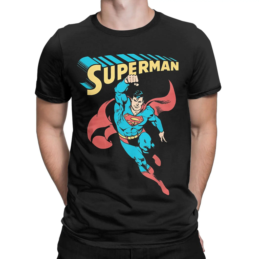 Supermans Superhero T-Shirts for Men Women  Funny 100% Cotton Tee Shirt Crewneck Short Sleeve T Shirts Classic Clothes