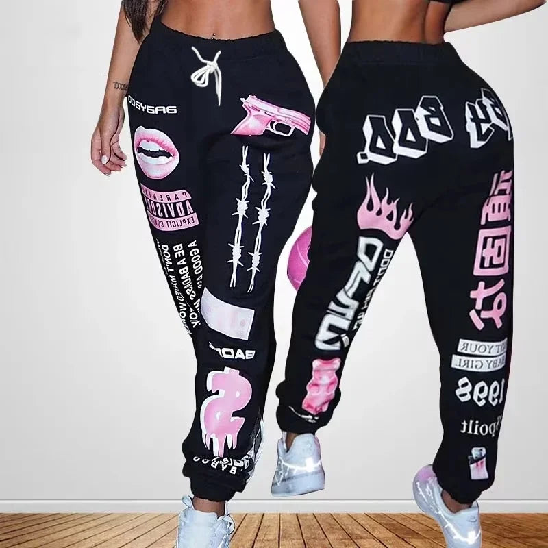25-26 Spring/Summer New 3D Printed Fashion Elastic Waist Sports Casual Straight-leg Pants for Women/Men