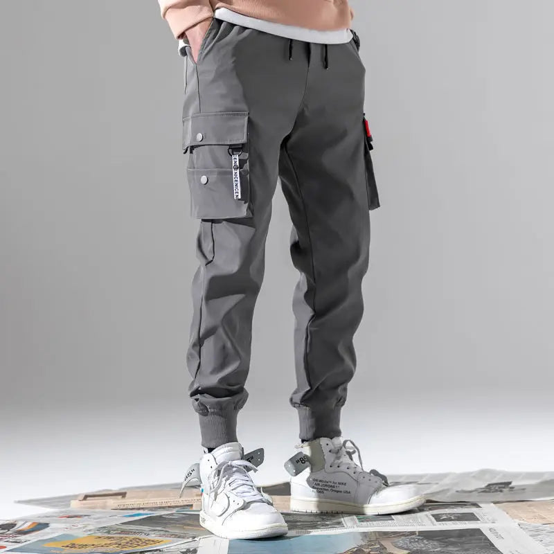 2026 New Trendy Solid Color Pants, Multi Flap Pocket Men's Cargo Pants, Loose Casual Outdoor Pants, Men's Work Pants oversized