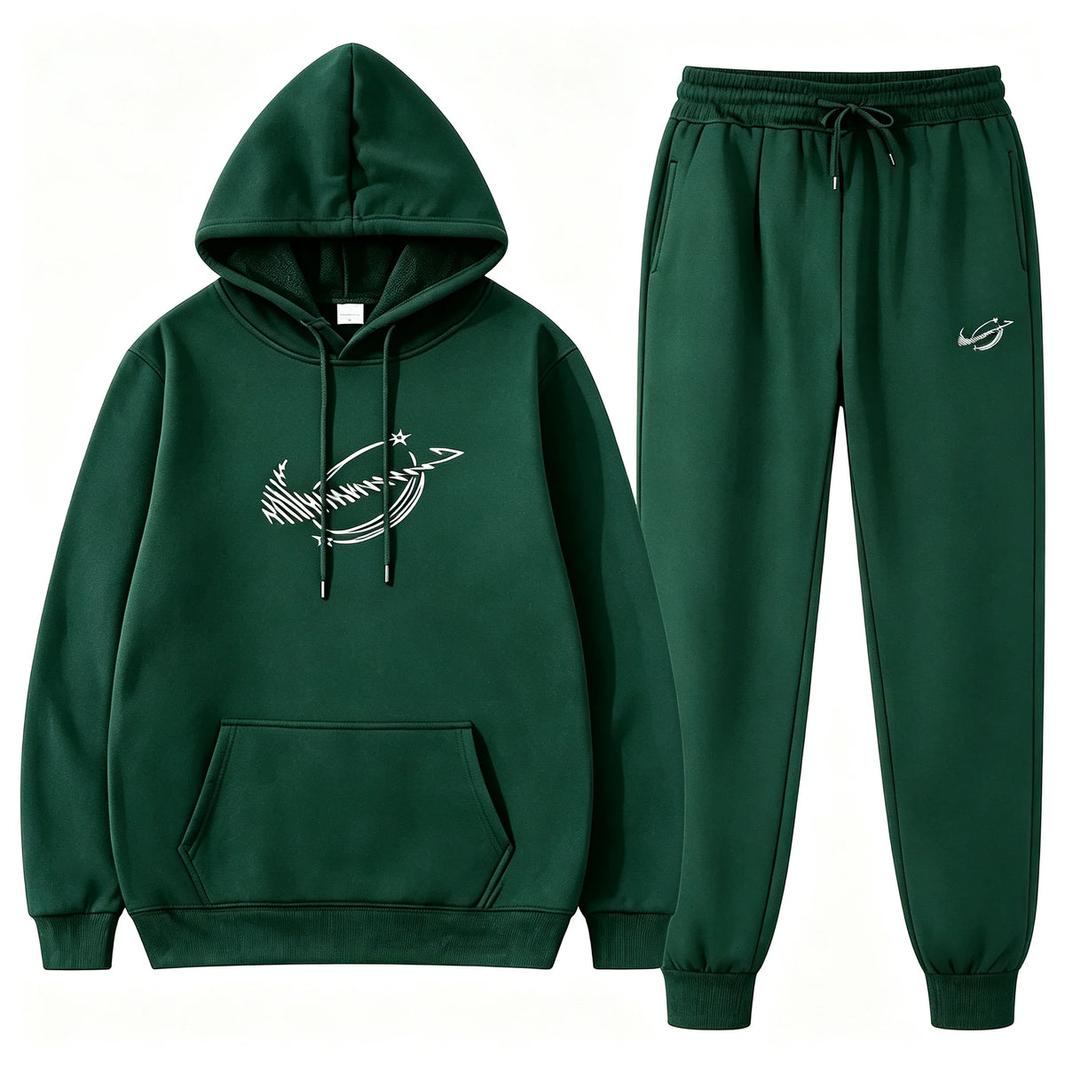 Men Autumn Winter Hooded Tracksuit 2Pcs Casual Sportswear Long Sleeve Hoodie & Jogger Sweatpants Sports hooded sweatshirt set