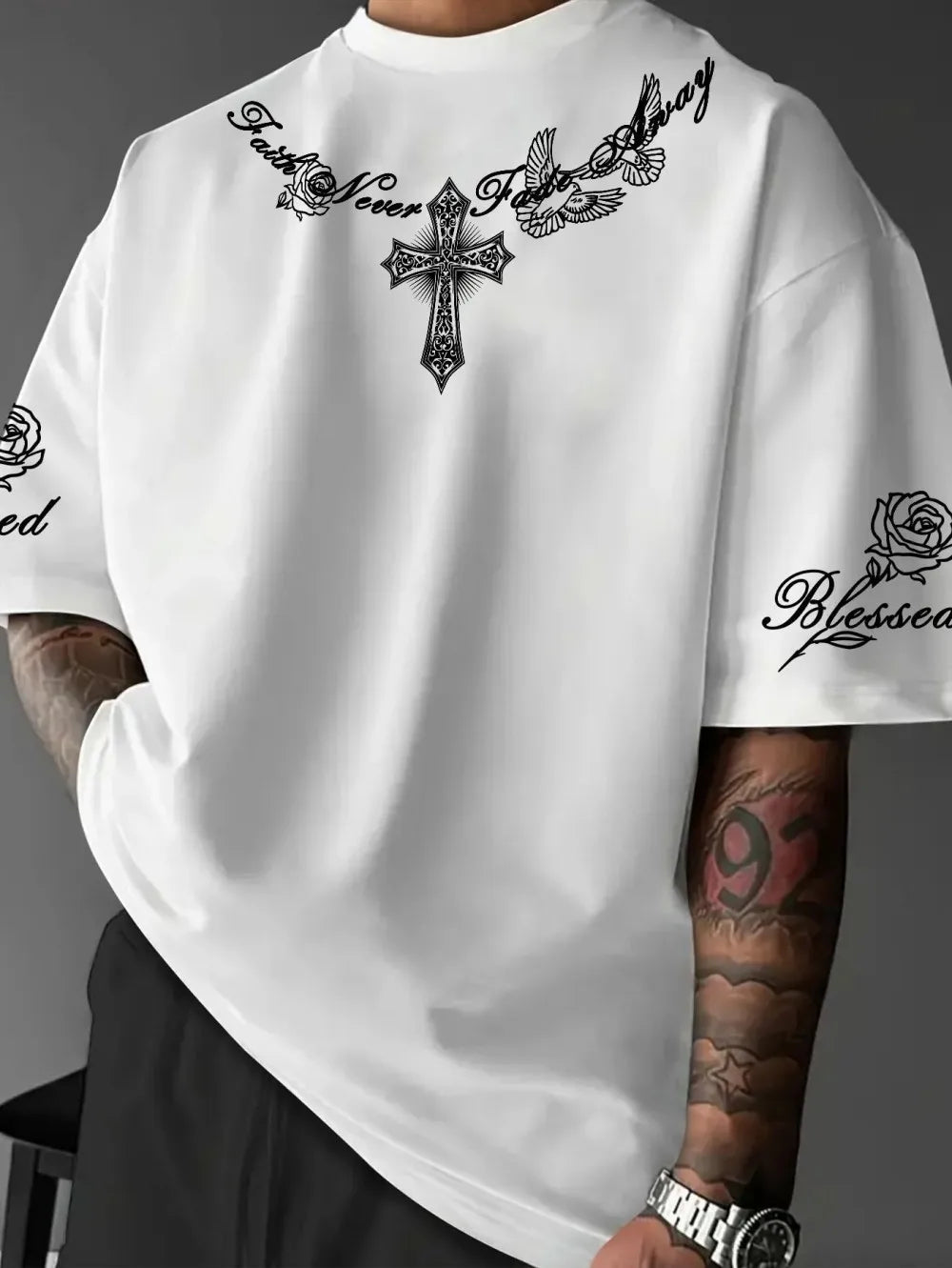 2026 Summer New Style Personalized Letter Print Comfortable and Breathable Outdoor Leisure Men's T-Shirt for Europe and America