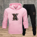 New Men's Printed Hooded Sweatshirt Set Soft Fabric Casual Streetwear Fitness Jogging Sportswear 2-Piece Outfit Comfortable