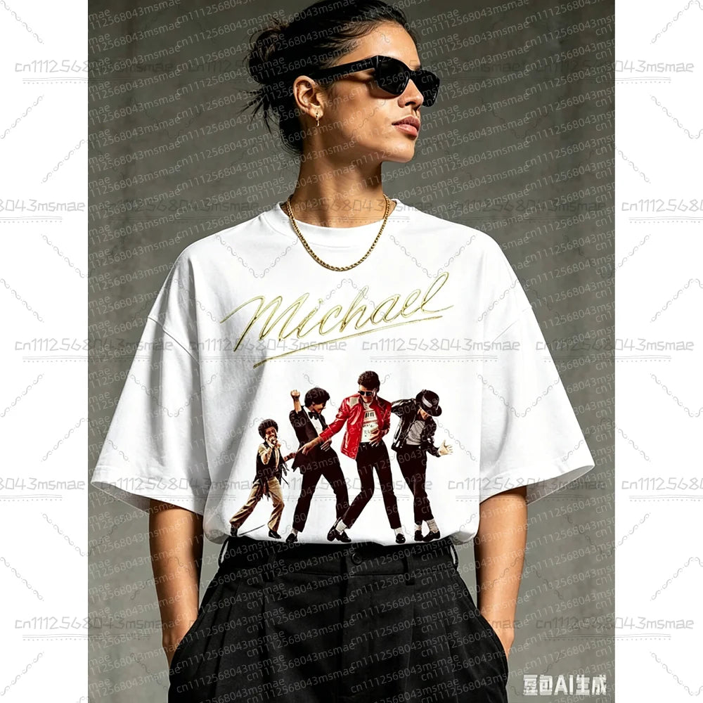 2026 Michael Jackson T-shirt Children Clothing Singer Printed Tops Boy Girl MJ Summer Tee Shirts Casual Clothes  Birthday Gift
