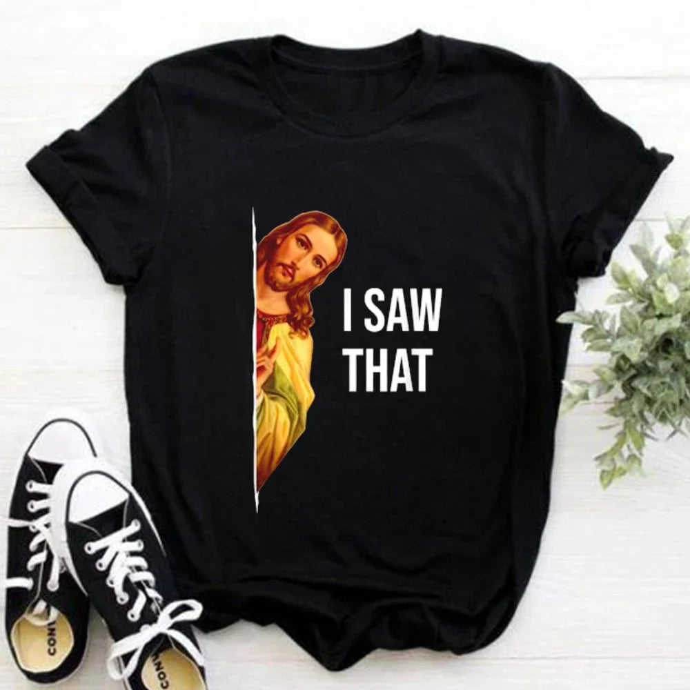 2026 Jesus Is King Letter Print Women T-shirt Christian Faith Hope Love Harajuku T Shirts Religion O-neck Tops Tees Streetwears