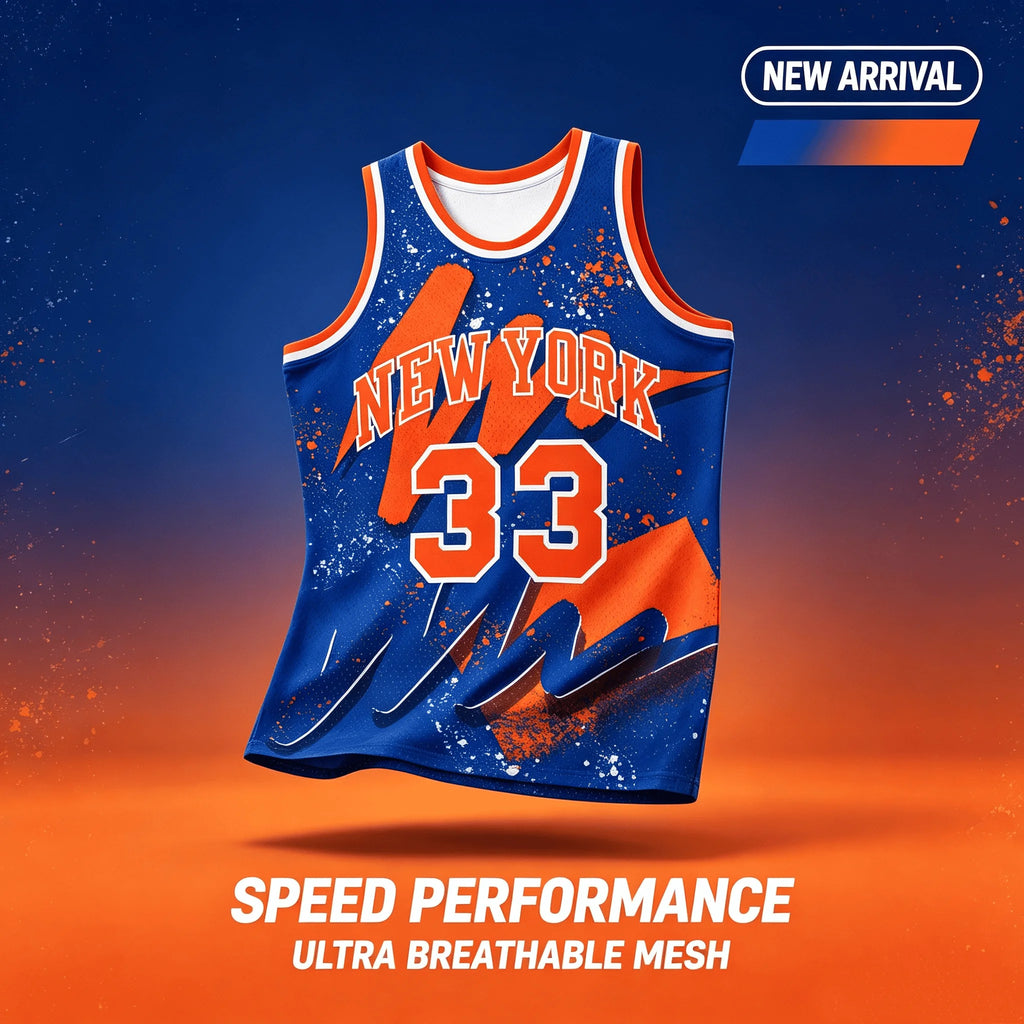 33 New York Knicks Graffiti Basketball Jersey Splash Art Print Breathable Mesh Sleeveless Fan Sport Tank Uniform Kids and Family
