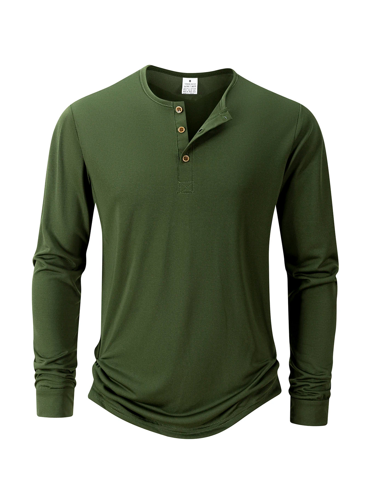 Men's T Shirt Autumn Button Long Sleeve Henley Neck T-Shirt Solid Color Casual Breathable Versatile Tops Fashion Slim T-Shirts