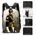 Michael Jackson Backpacks Student 3D Printing 16inch School Bags Boys Girls Outdoor Sports Rucksack Large Travel Knapsack Gift
