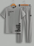 Men's Casual Two-piece Set Simple Fashion Letter Print Pattern Round Neck T-shirt And Pants Set Suitable For Spring And Summer