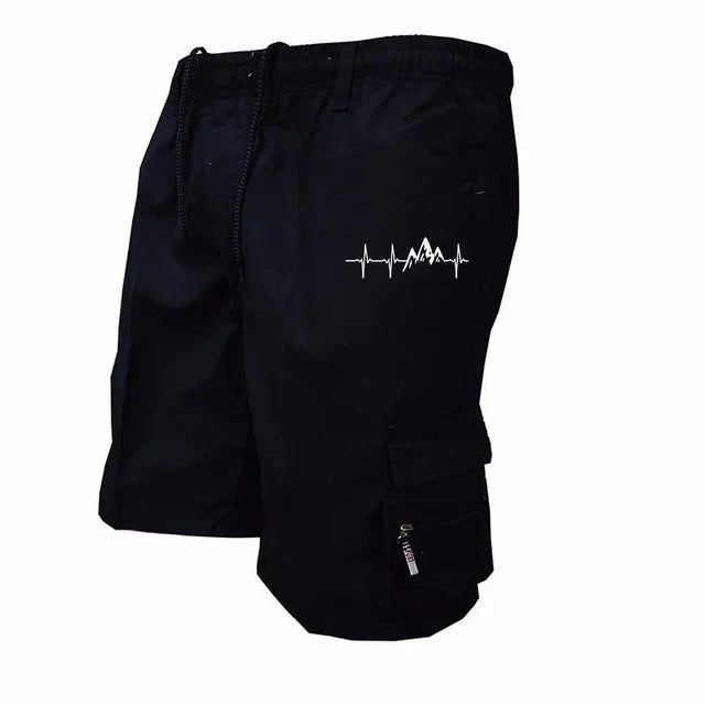Men's Casual Work Shorts Multi-pocket Loose Drawstring Cargo Shorts Outdoor Sports Short Pants for Men Streetwear