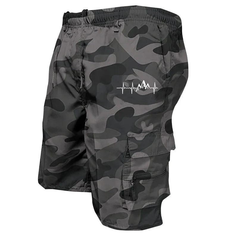 Men's Casual Work Shorts Multi-pocket Loose Drawstring Cargo Shorts Outdoor Sports Short Pants for Men Streetwear