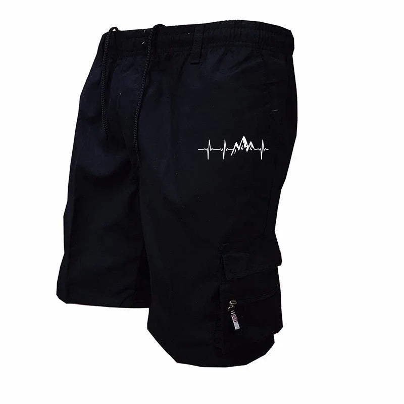 Men's Casual Work Shorts Multi-pocket Loose Drawstring Cargo Shorts Outdoor Sports Short Pants for Men Streetwear