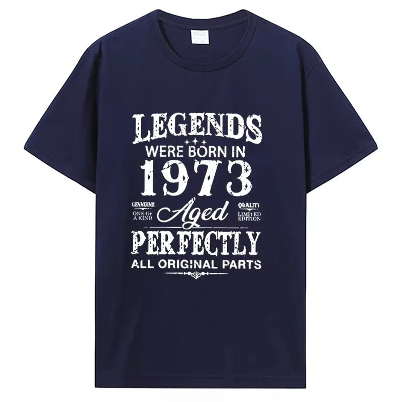 Funny Vintage 1973 Graphic T-Shirt Men Oversized Cotton Streetwear Summer Casual Short Sleeve Husband Birthday Gift Tee
