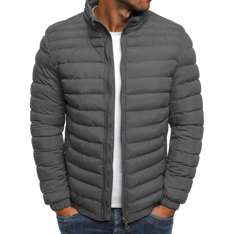 New Autumn Winter Men's Parkas Solid Hooded Cotton Coat Jacket Casual Warm Clothes Mens Overcoat Streetwear Puffer Jacket Male